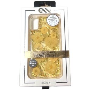 NWT Case-Mate Case KARAT PETALS for IPhone XS Gold Flower Petals w Gold Flakes